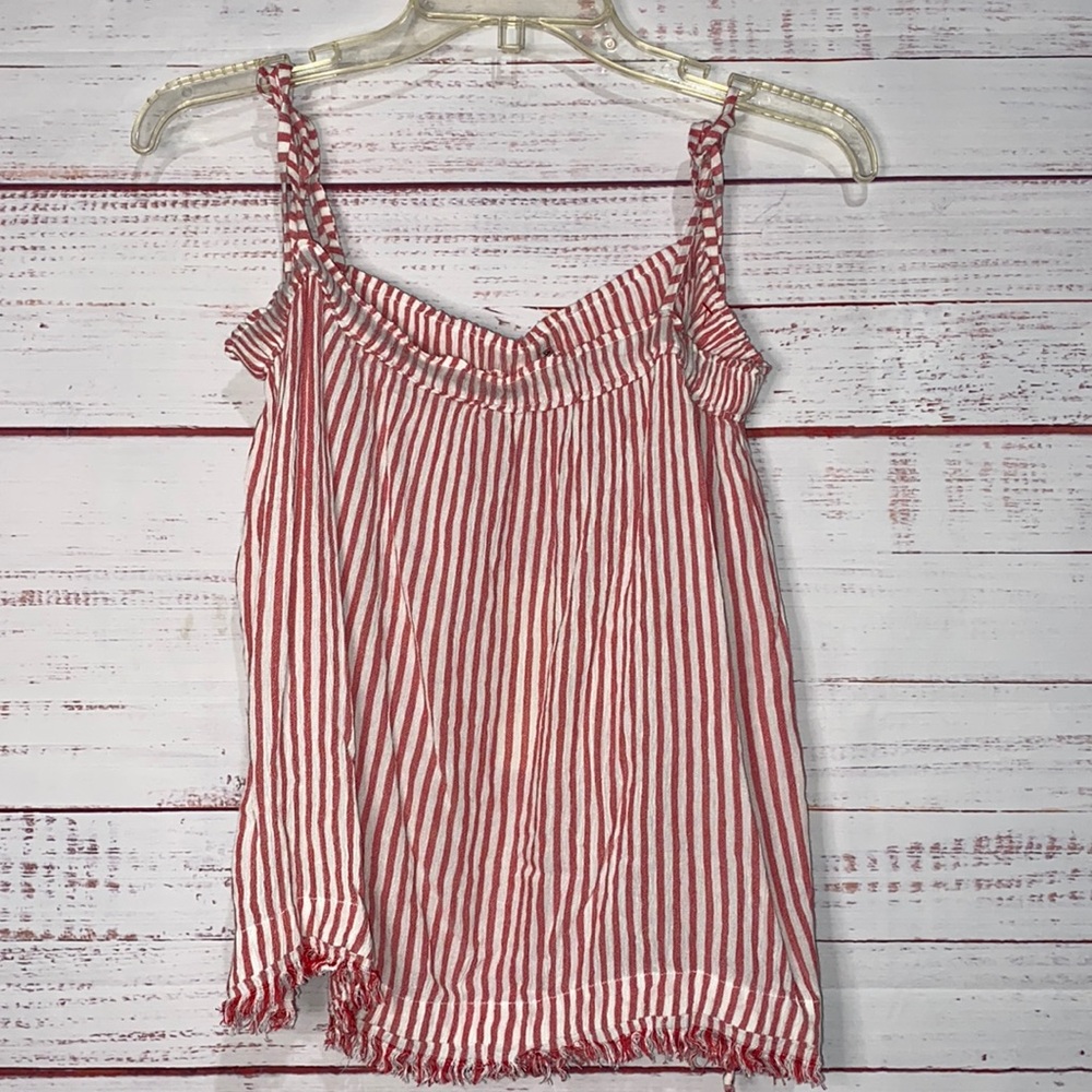 NWT Elan Distressed Hem Tie Shoulder Tank